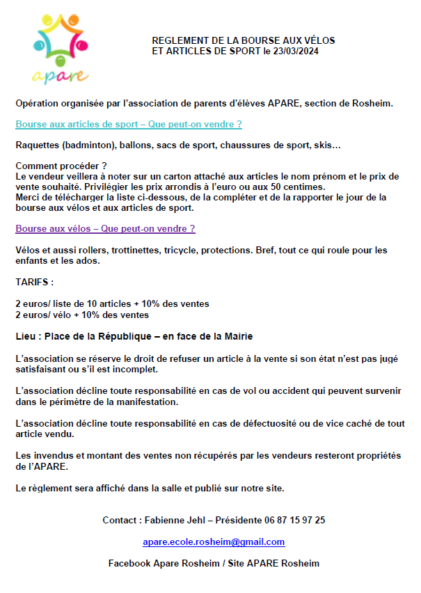 reglement bourse velos